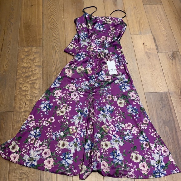 ZARA 2PC TOP & SATIN SKIRT SET - Picture 7 of 14